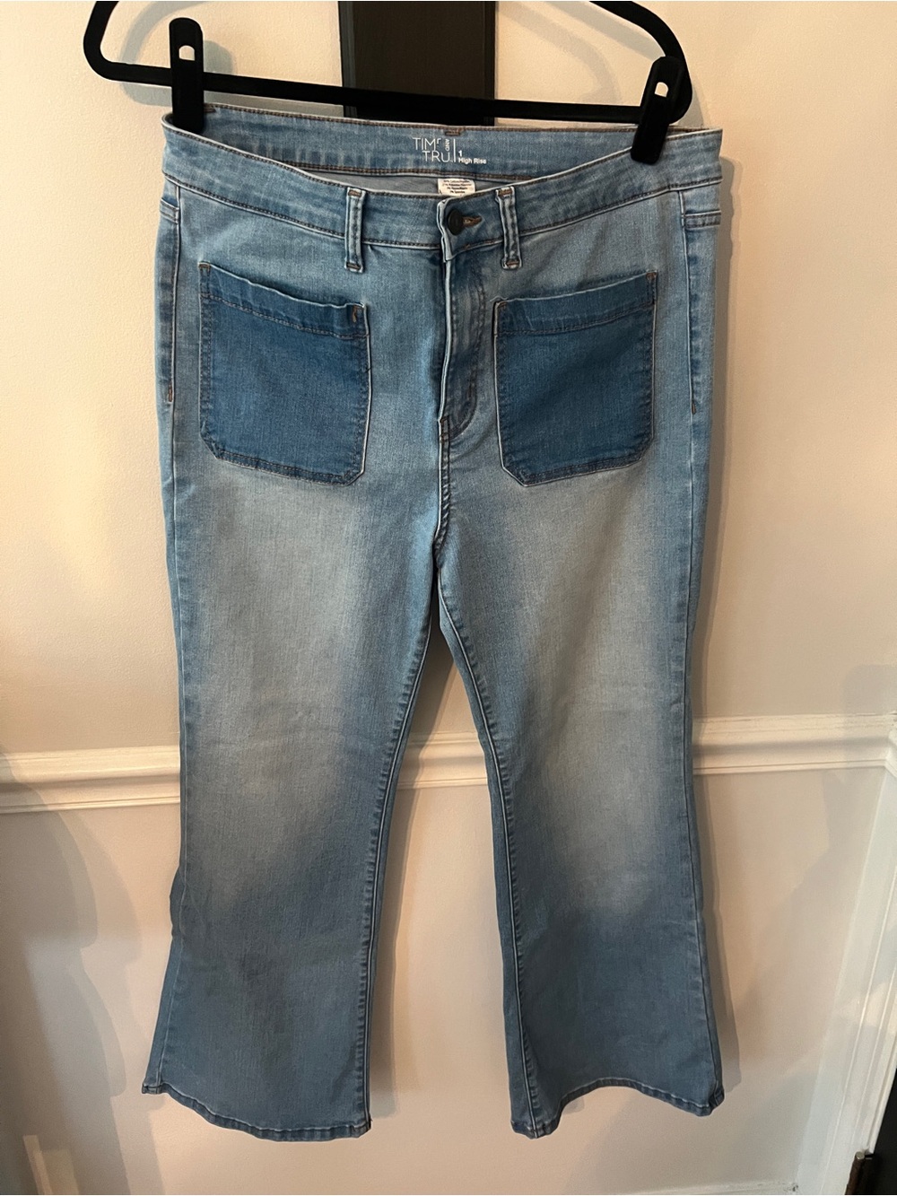 Time and Tru Two-Tone Light Blue Flare Jeans